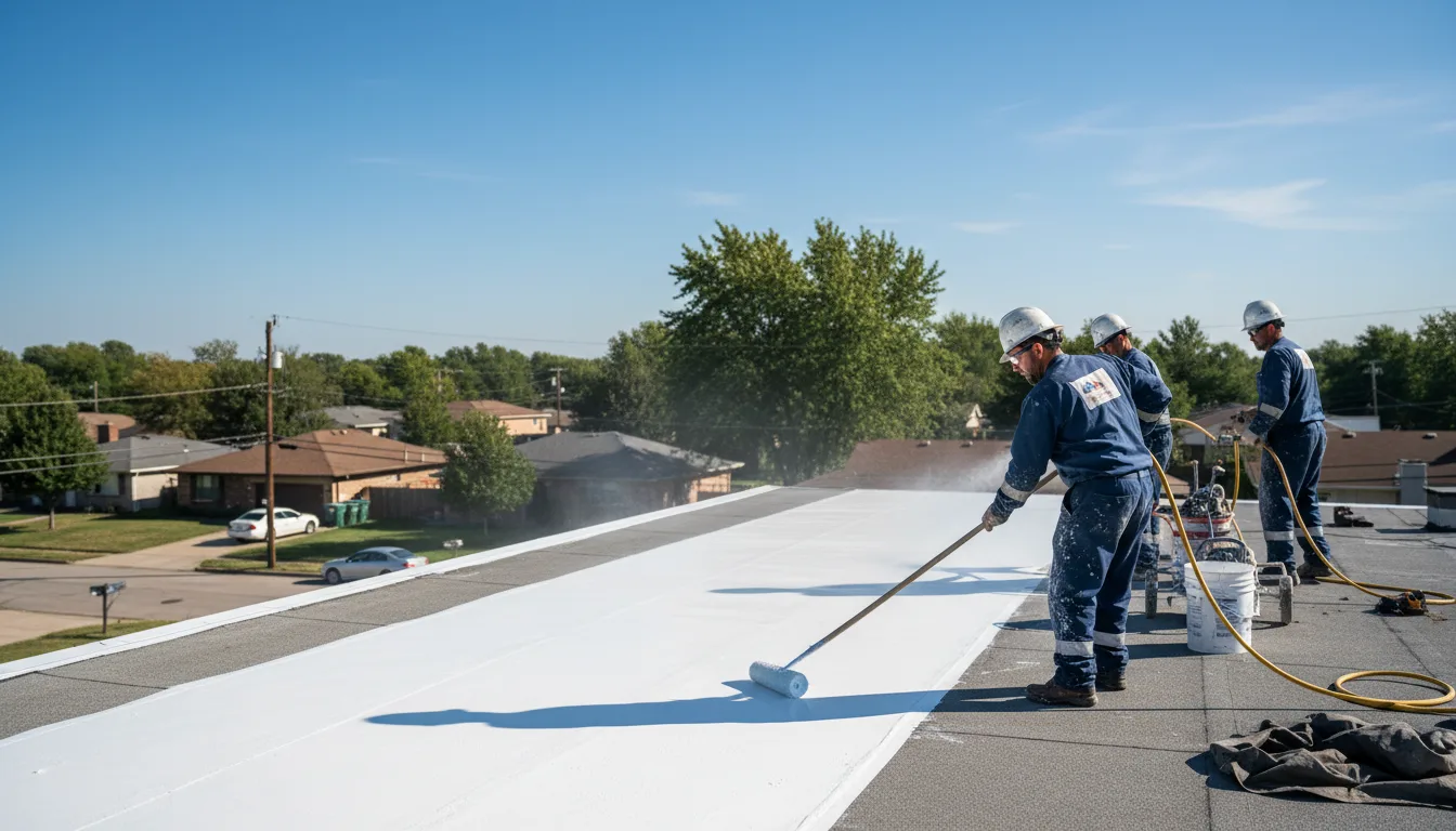 Commercial roof coating in Mounds, OK near me